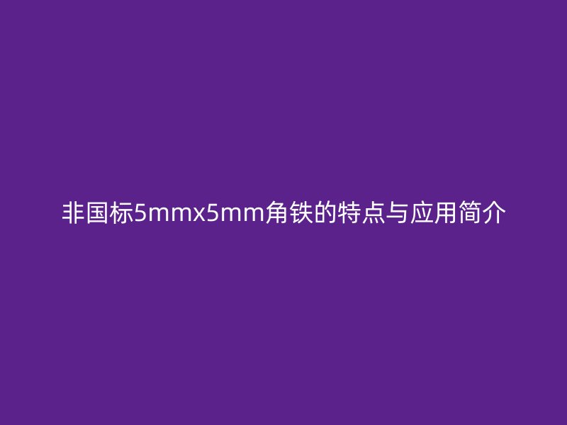 非國標5mmx5mm角鐵的特點與應用簡介